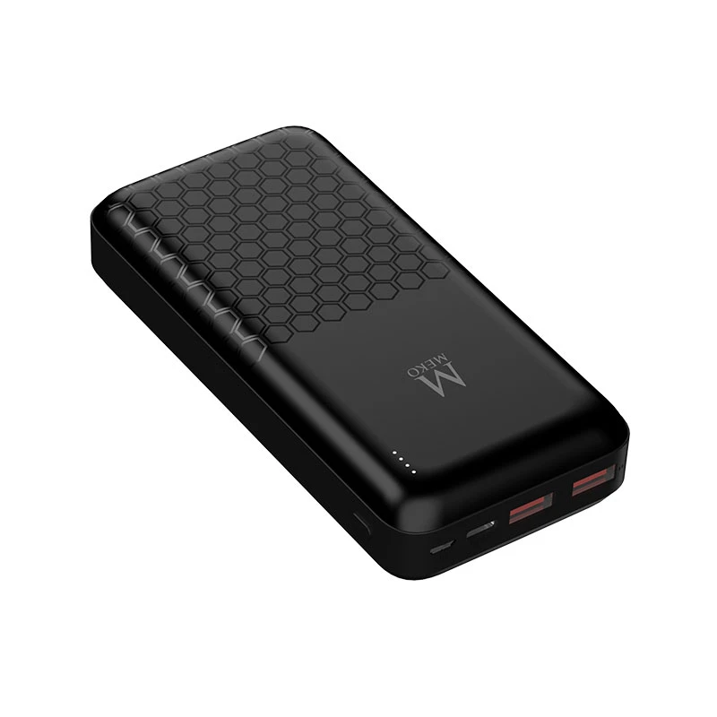 MEKO M20S 20000mAh Power Bank with Fast Charging, Dual USB Ports, LED Indicator, Compact Design, Portable High-Capacity Battery for Smartphones, Tablets, and Travel Use